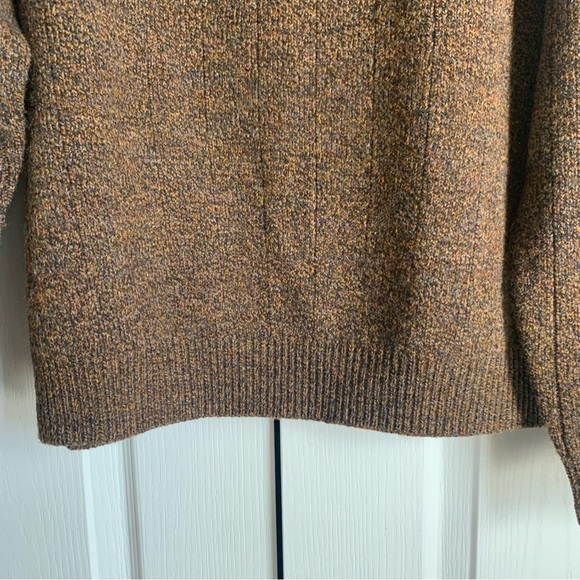 Men’s Talbots Merino Wool Blend Brown Zip Sweater - Picture 3 of 10